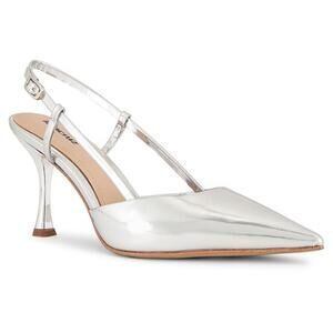 Lola Cruz Carmen 85 Slingback Pump in Plata in Silver Size 35